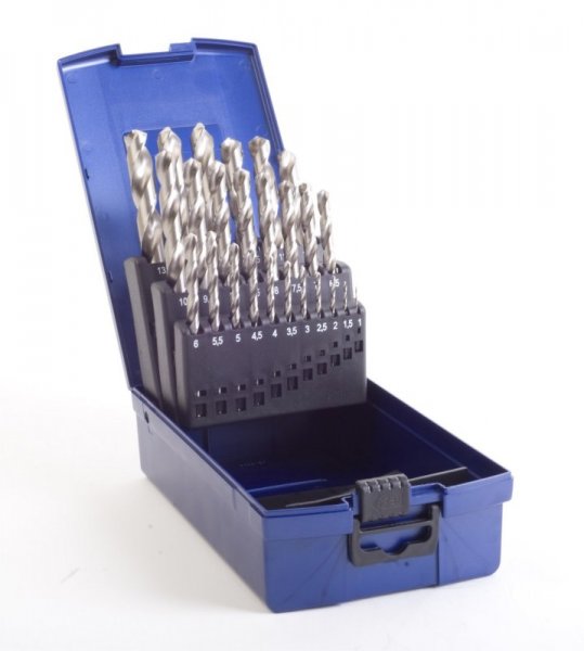 Coffret de 19 forets HSS COUPE A GAUCHE 1 à 10 mm